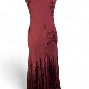 Alex Evenings Burgundy Floral Prom Dress